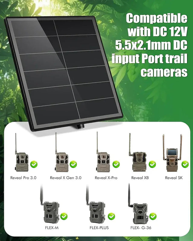 KEPEAK Solar Panel for Trail Cameras - 6000mAh Battery, Solar Battery Charger 12 Volt, Waterproof, Ideal for 24/7 Wildlife Monitoring