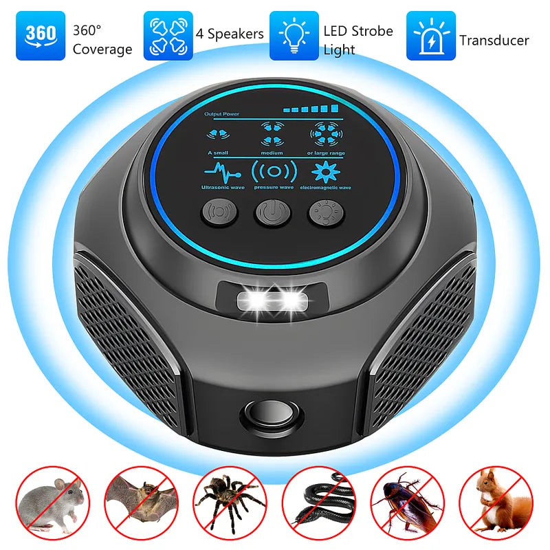 Ultrasonic Pest Repeller Plug in Mouse Squirrel Bat Garage Indoor