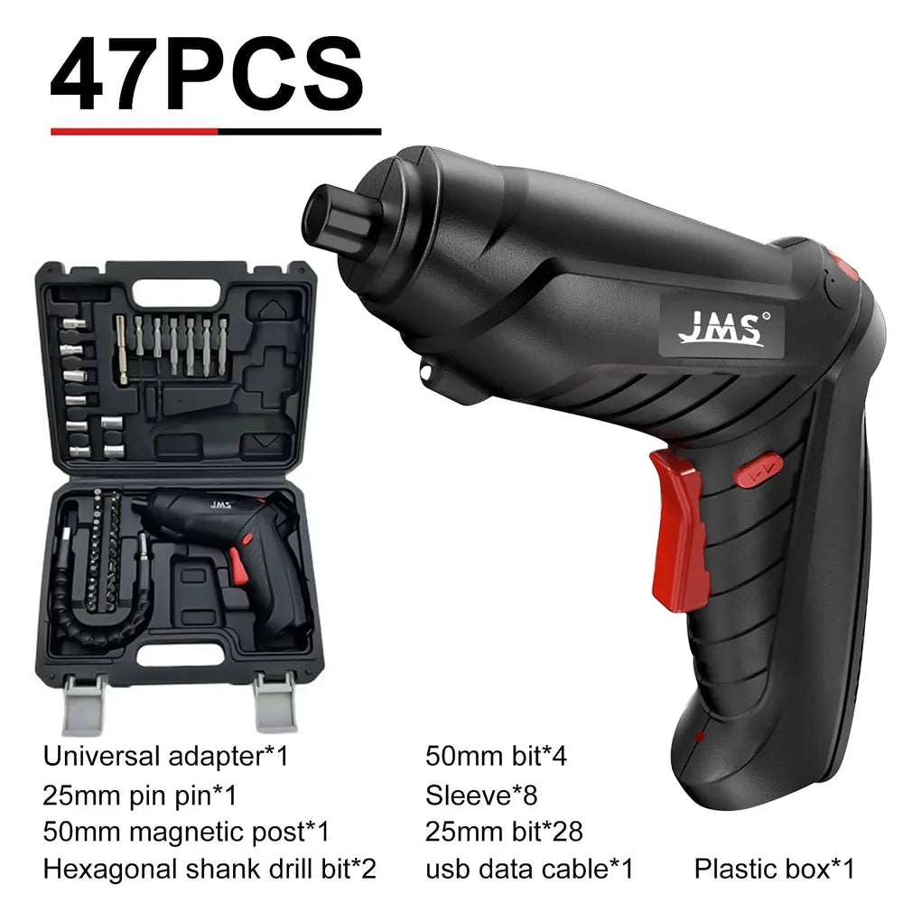Electric Screwdriver Set,Kepeak 47PCS 3.6V Rechargeable Cordless Screwdriver Kit with Pivoting Handle