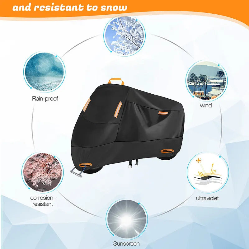 KEPEAK 300D Waterproof All Season Moto Cover, Lock Hole, XXL