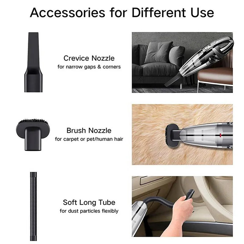 Upgraded 120W Wet & Dry Handheld Car Vacuum Cleaner