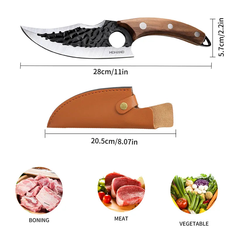 Kepeak Viking Forged Chef Knife with Sheath & Gift Box
