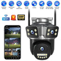 3 Lens 1080P WiFi PTZ Security Camera IP66 Color Night Vision