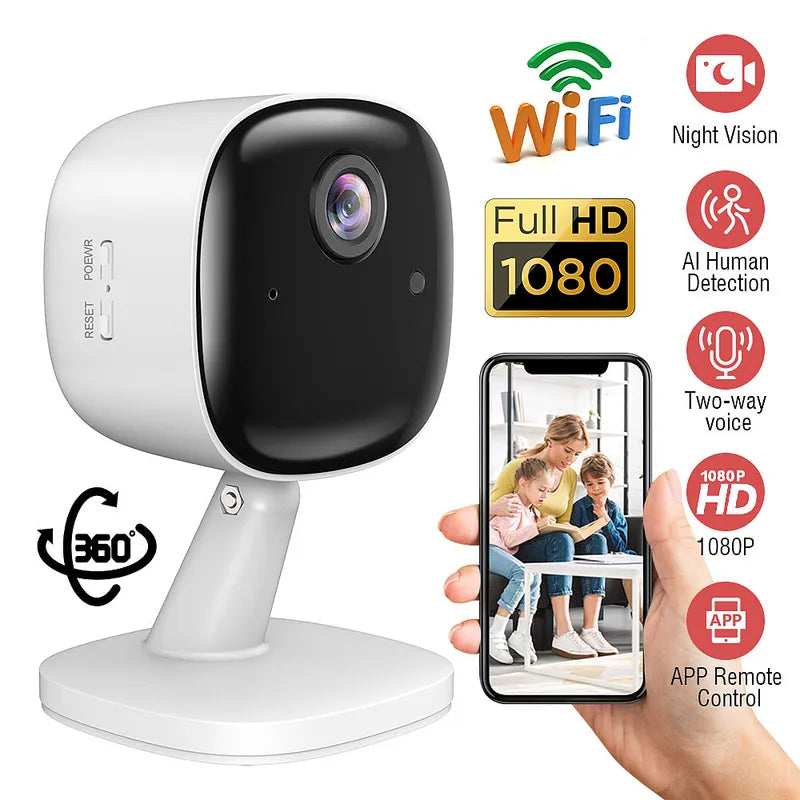 1080P WiFi Security Camera Indoor Night Vision Two Way Audio Home Cam