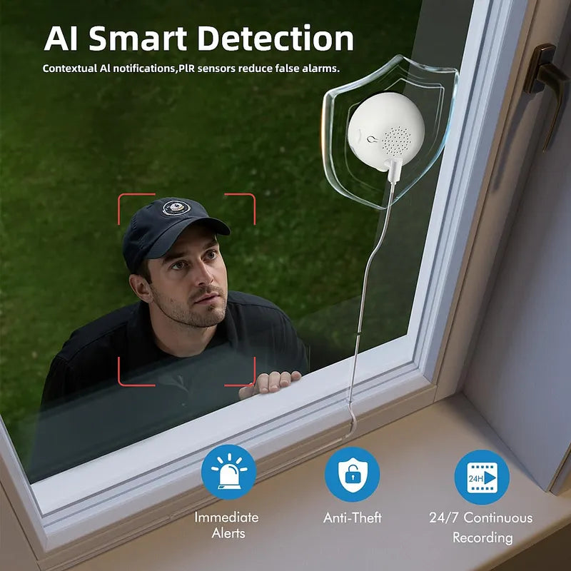 4MP Window Security Camera WiFi 6 Color Night Vision 2 Way Audio