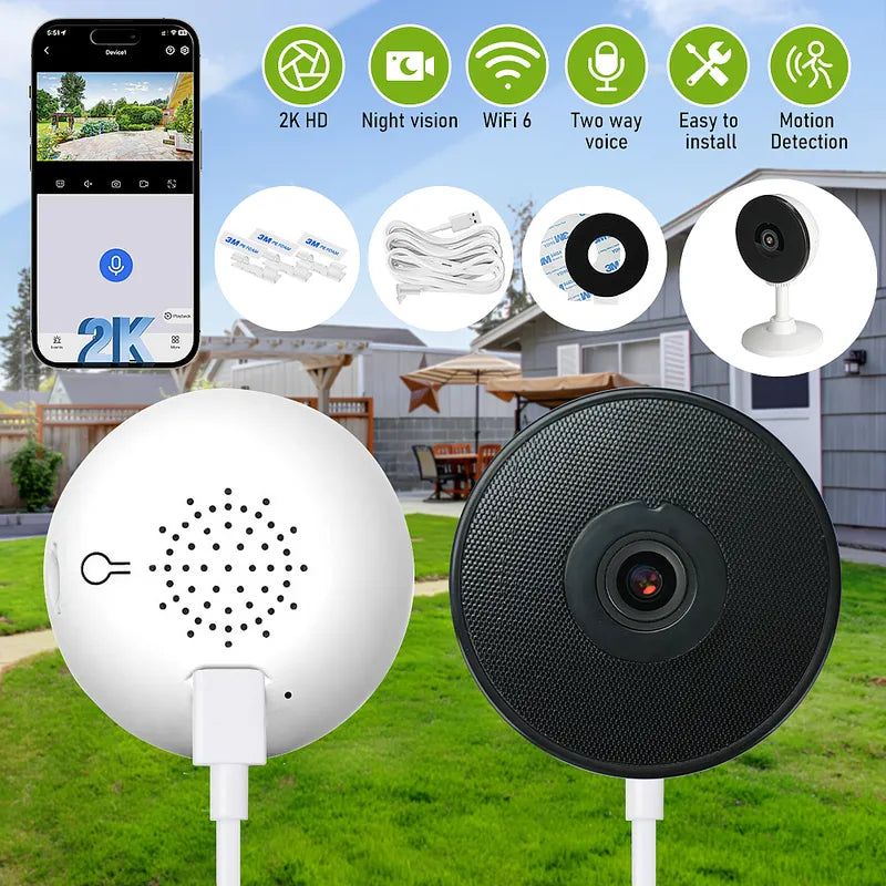 4MP Window Security Camera WiFi 6 Color Night Vision 2 Way Audio