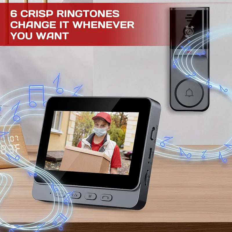 English: 4.3 Inch IPS Screen 2.4G Wireless Security Intercom Doorbell Camera