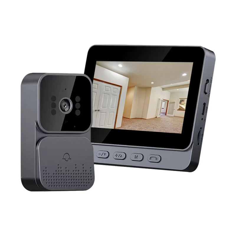 Wireless Doorbell Camera 4.3 Inch IPS Screen 2.4G Two Way Audio Night Vision