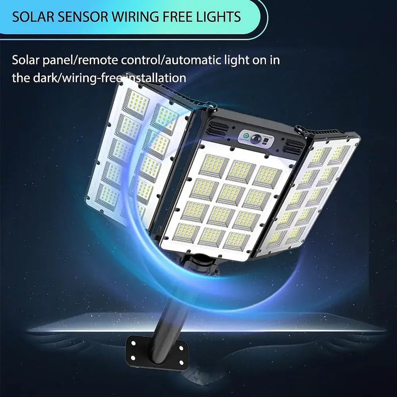 KEPEAK Solar Street Lights,6000mAh 800LED Motion Sensor Outdoor Lights with Remote Control, IP66 Waterproof Adjustable Flood Light Outdoor for Yard, Garden, Pathway