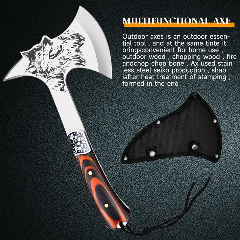 ZENG Camping Hatchet with Sheath, Survival Axe Multitool, Tomahawk Axe Tactical Military, Camping Axe for Camping Cycling Hiking