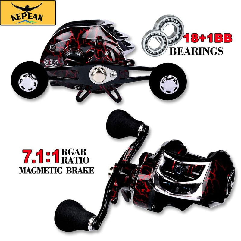 Kepeak Metal Drop Wheel 18 +1 Axis Vertical Fishing Reel
