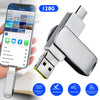 4 in 1 Flash Drive 128GB,Kepeak USB C Flash Drive, Thumb Drive Photo Memory Stick for Android iPhones/Tablet/PC/Mac (128GB, Silver)
