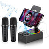 Karaoke Machine for Adults Kids with 2 Wireless Microphones,Kepeak Wireless Bluetooth Speaker with Cell Phone Stand,for Home Party,Outdoor/Indoor/Wedding,Church,Picnic,Birthday Gifts,Black