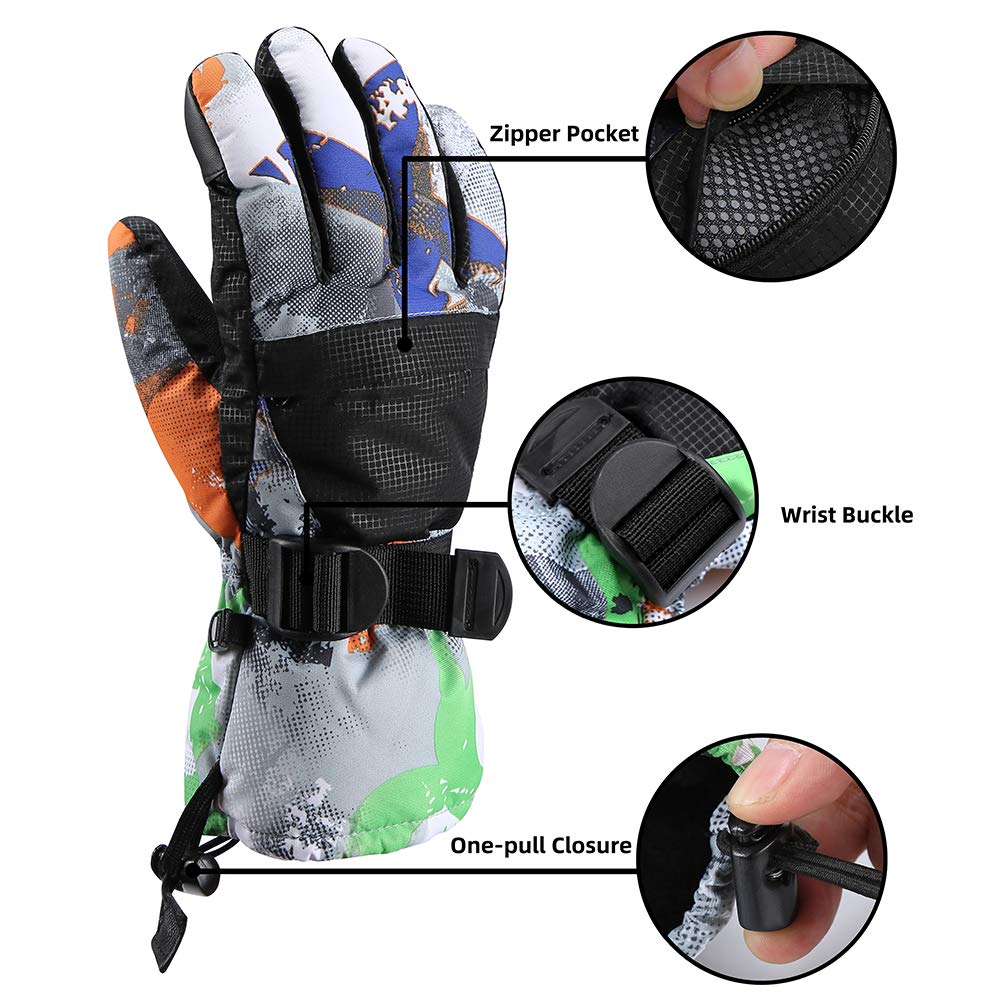 Ski Gloves, Warmest Waterproof and Breathable Snow Gloves,for Parent Child Outdoor - KEPEAK-Pro
