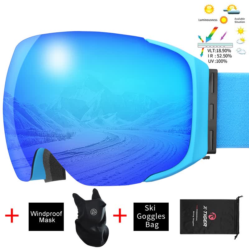 Ski Goggles Magnetic Double Layer Lens UV Protection Snowboard Snow Eyewear Men Women Outdoor Winter Sports Ski Glasses