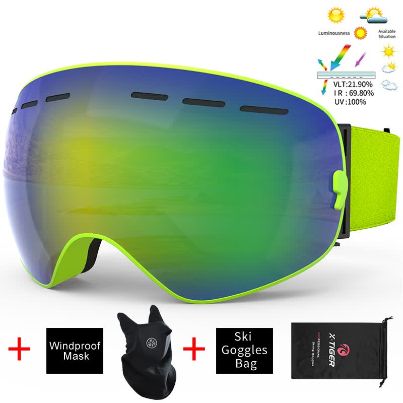 Ski Goggles Unisex Ski Glasses Double Layers UV400 Anti-Fog Big Ski Mask Glasses Skiing Snow Snowboard Goggles