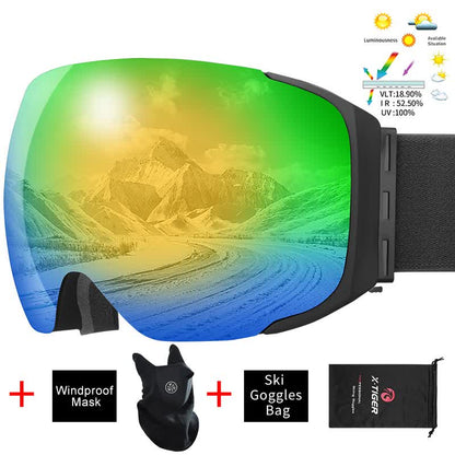 Ski Goggles Magnetic Double Layer Lens UV Protection Snowboard Snow Eyewear Men Women Outdoor Winter Sports Ski Glasses - KEPEAK-Pro