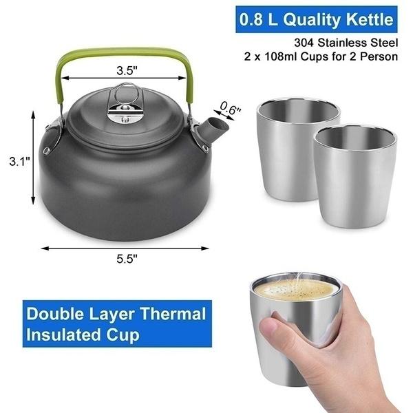 Kepeak 10 Piece Camping Cooker Mess Kit