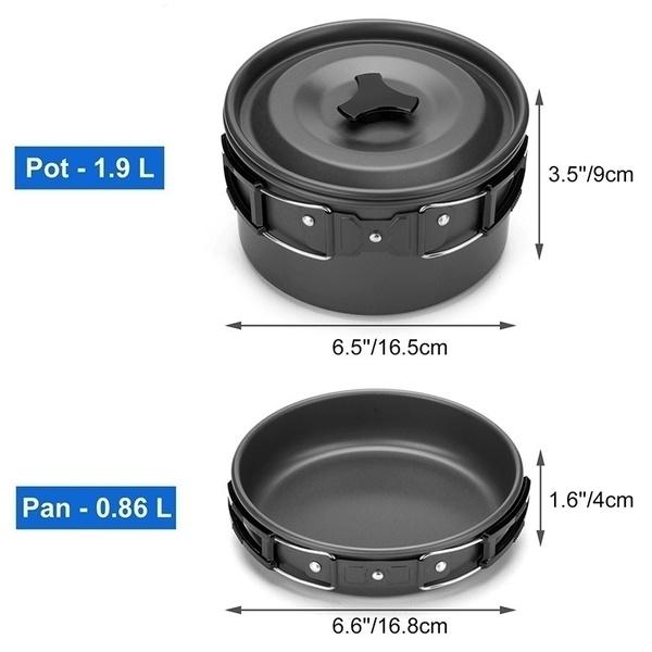 Kepeak 10 Piece Camping Cooker Mess Kit