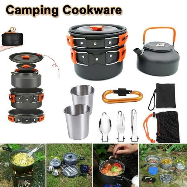 Kepeak 10 Piece Camping Cooker Mess Kit