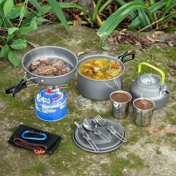 Kepeak 10 Piece Camping Cooker Mess Kit