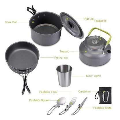 Kepeak 10 Piece Camping Cooker Mess Kit - KEPEAK-Pro