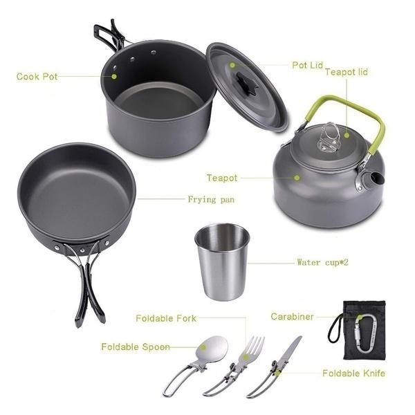 Kepeak 10 Piece Camping Cooker Mess Kit