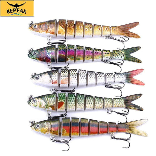 5PC 13.7 cm 27 g Sinker Shaker 8-segment Bait, Bass Isca Crankbait Fishing Tackle - KEPEAK-Pro