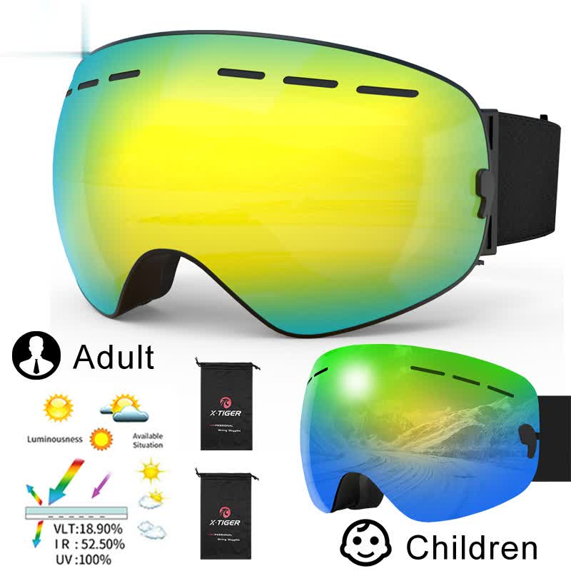 Ski Goggles Unisex Ski Glasses Double Layers UV400 Anti-Fog Big Ski Mask Glasses Skiing Snow Snowboard Goggles