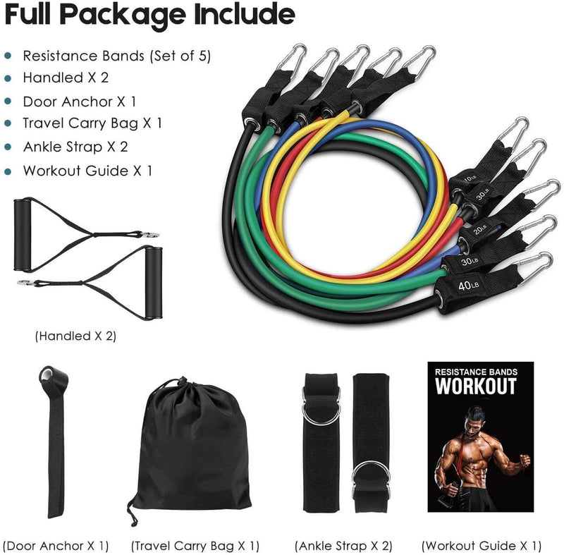 Kepeak Fitness Band + Handle + Waterproof Tote Bag + Leg Ankle Band Resistance Band Set
