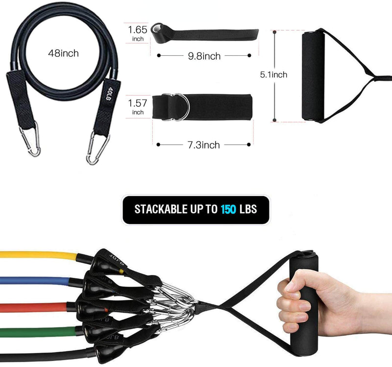 Kepeak Fitness Band + Handle + Waterproof Tote Bag + Leg Ankle Band Resistance Band Set