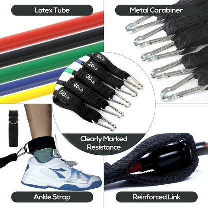 Kepeak Fitness Band + Handle + Waterproof Tote Bag + Leg Ankle Band Resistance Band Set - KEPEAK-Pro