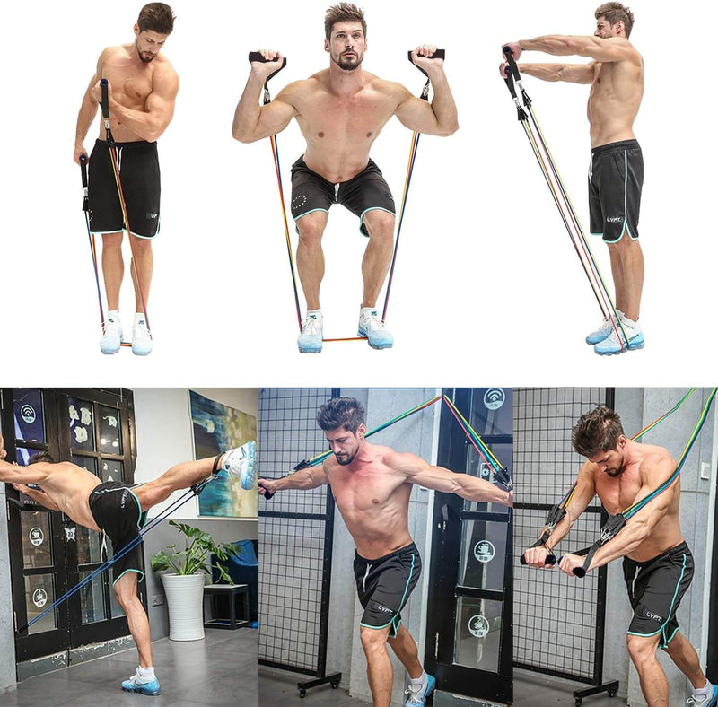 Kepeak Fitness Band + Handle + Waterproof Tote Bag + Leg Ankle Band Resistance Band Set