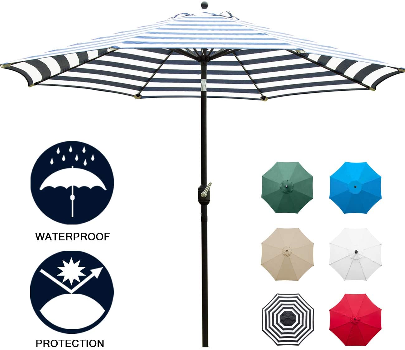 Kepeak 6 Colors 8 Sturdy Ribs Outdoor Umbrella - KEPEAK-Pro