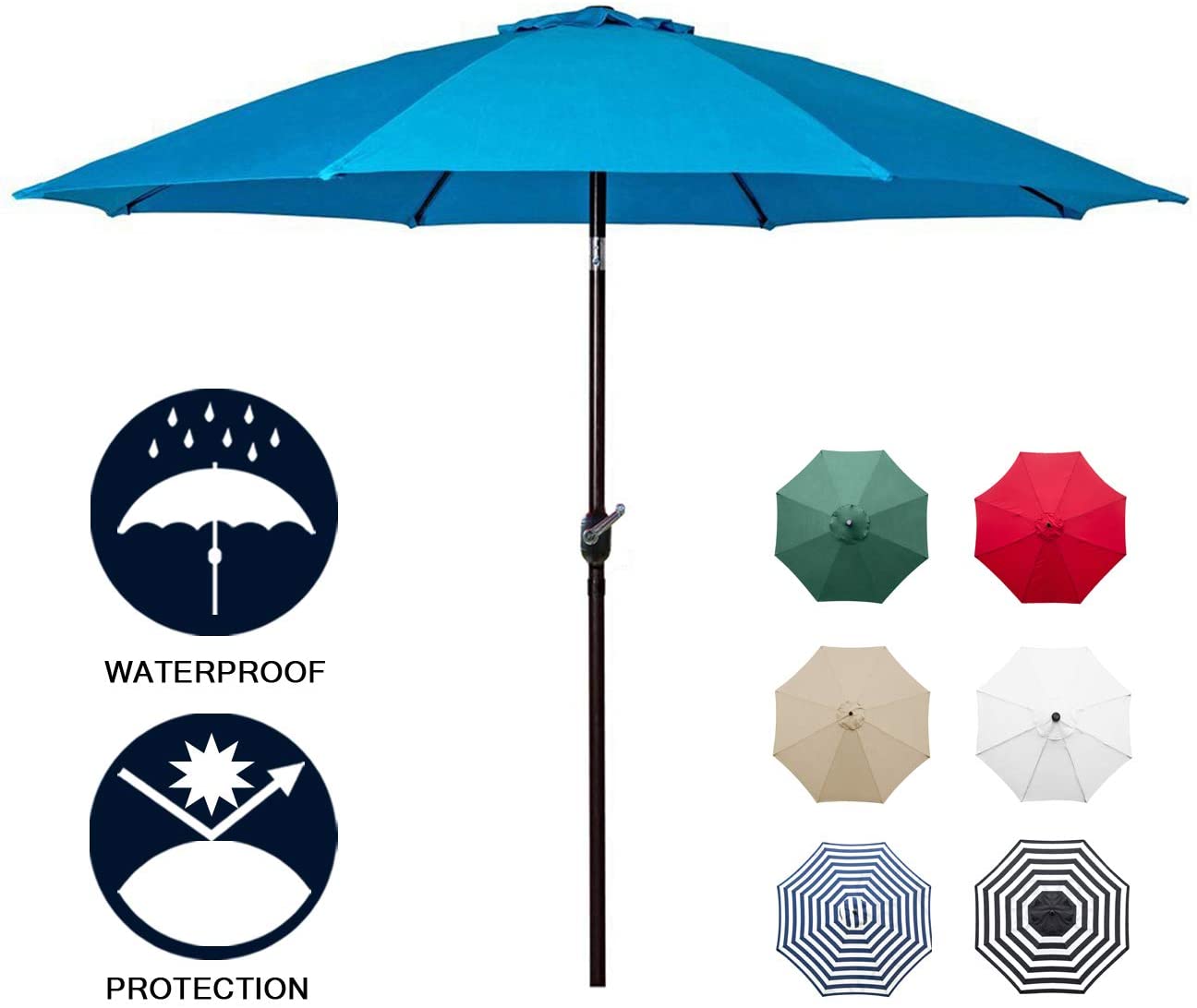 Kepeak 6 Colors 8 Sturdy Ribs Outdoor Umbrella - KEPEAK-Pro