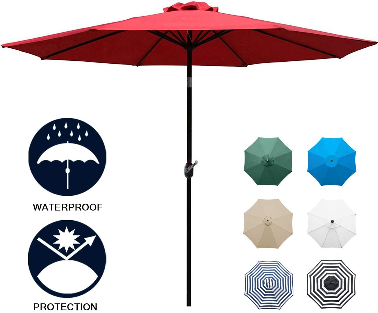Kepeak 6 Colors 8 Sturdy Ribs Outdoor Umbrella - KEPEAK-Pro