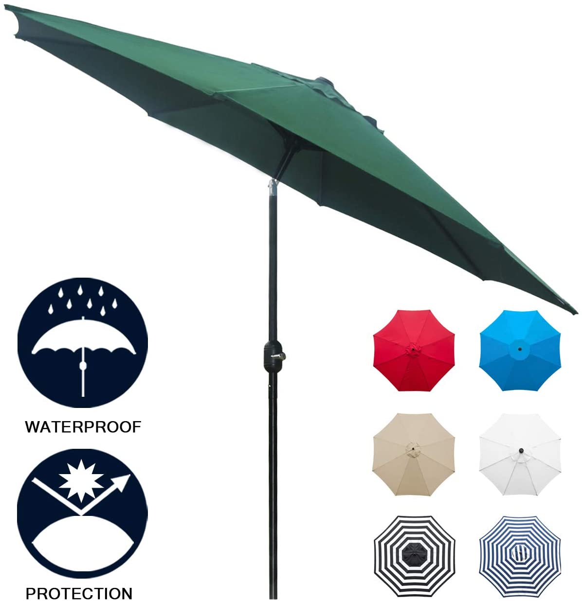 Kepeak 6 Colors 8 Sturdy Ribs Outdoor Umbrella - KEPEAK-Pro