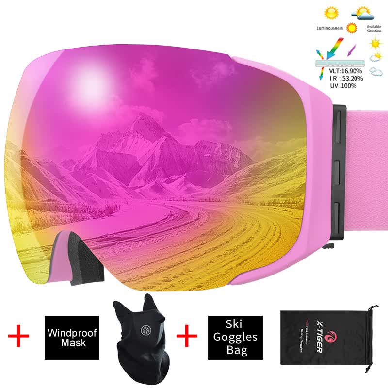 Ski Goggles Magnetic Double Layer Lens UV Protection Snowboard Snow Eyewear Men Women Outdoor Winter Sports Ski Glasses