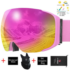 Ski Goggles Magnetic Double Layer Lens UV Protection Snowboard Snow Eyewear Men Women Outdoor Winter Sports Ski Glasses - KEPEAK-Pro