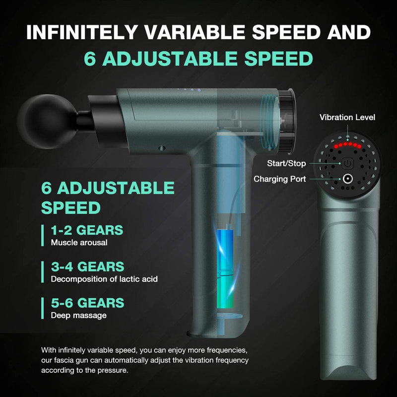 Muscle Massage Gun-6 Adjustable Speed and 8 Heads Helps Relieve Soreness