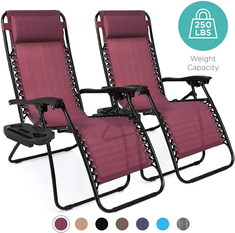 Kepeak Set of 2 Adjustable Zero Gravity Lounge Chair