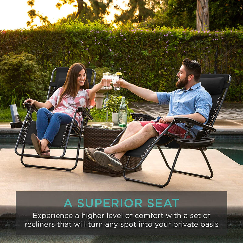 Kepeak Set of 2 Adjustable Zero Gravity Lounge Chair