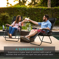 Kepeak Set of 2 Adjustable Zero Gravity Lounge Chair - KEPEAK-Pro