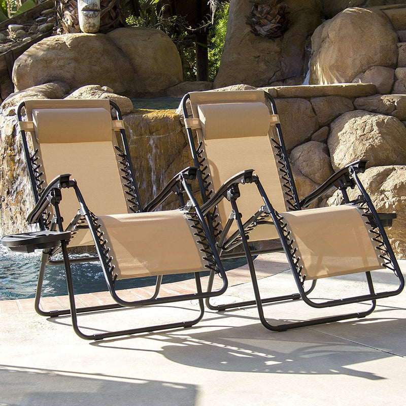 Kepeak Set of 2 Adjustable Zero Gravity Lounge Chair