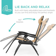 Kepeak Set of 2 Adjustable Zero Gravity Lounge Chair - KEPEAK-Pro
