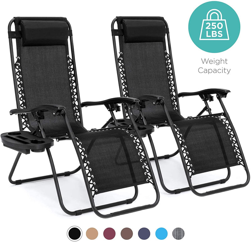 Kepeak Set of 2 Adjustable Zero Gravity Lounge Chair
