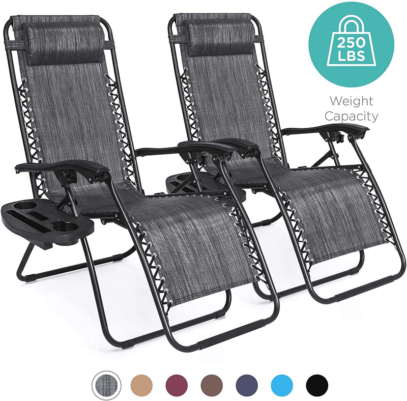 Kepeak Set of 2 Adjustable Zero Gravity Lounge Chair