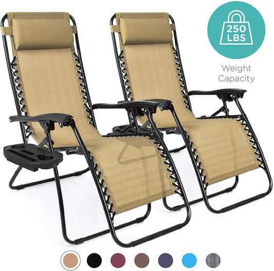 Kepeak Set of 2 Adjustable Zero Gravity Lounge Chair - KEPEAK-Pro