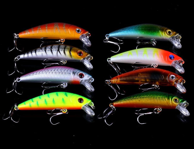 Kepeak ,  Popper Rattlin Saltwater Fishing Bait Kits with High Carbon Steel Treble Hook Tackle Kits - 56pcs