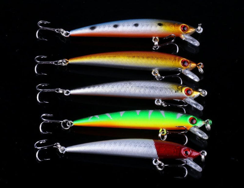 Kepeak ,  Popper Rattlin Saltwater Fishing Bait Kits with High Carbon Steel Treble Hook Tackle Kits - 56pcs